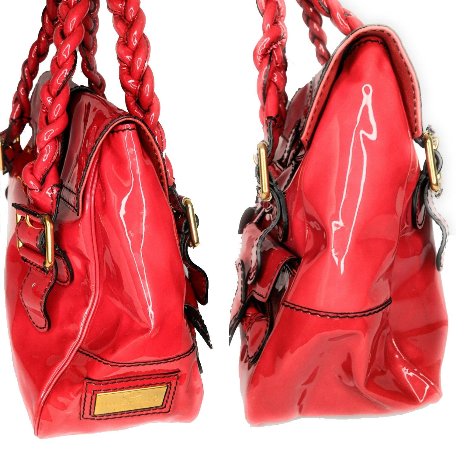 Valentino Rote Lackleder-Tasche Histoire im Zustand „Gut“ in Scottsdale, AZ