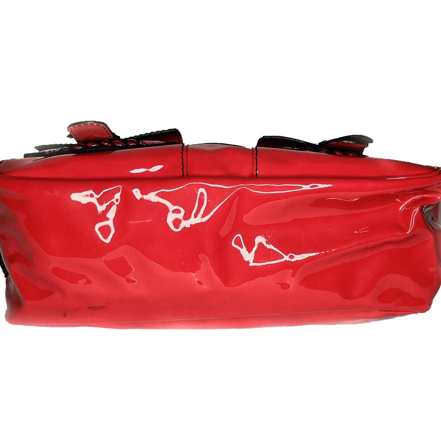 Valentino Rote Lackleder-Tasche Histoire Damen
