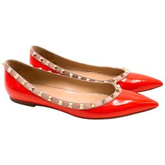 Valentino Red Patent Rockstud Flats US 10.5
