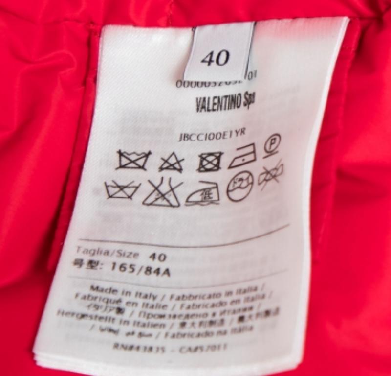 Valentino Rouge Veste zippée en satin imprimé S en vente 2