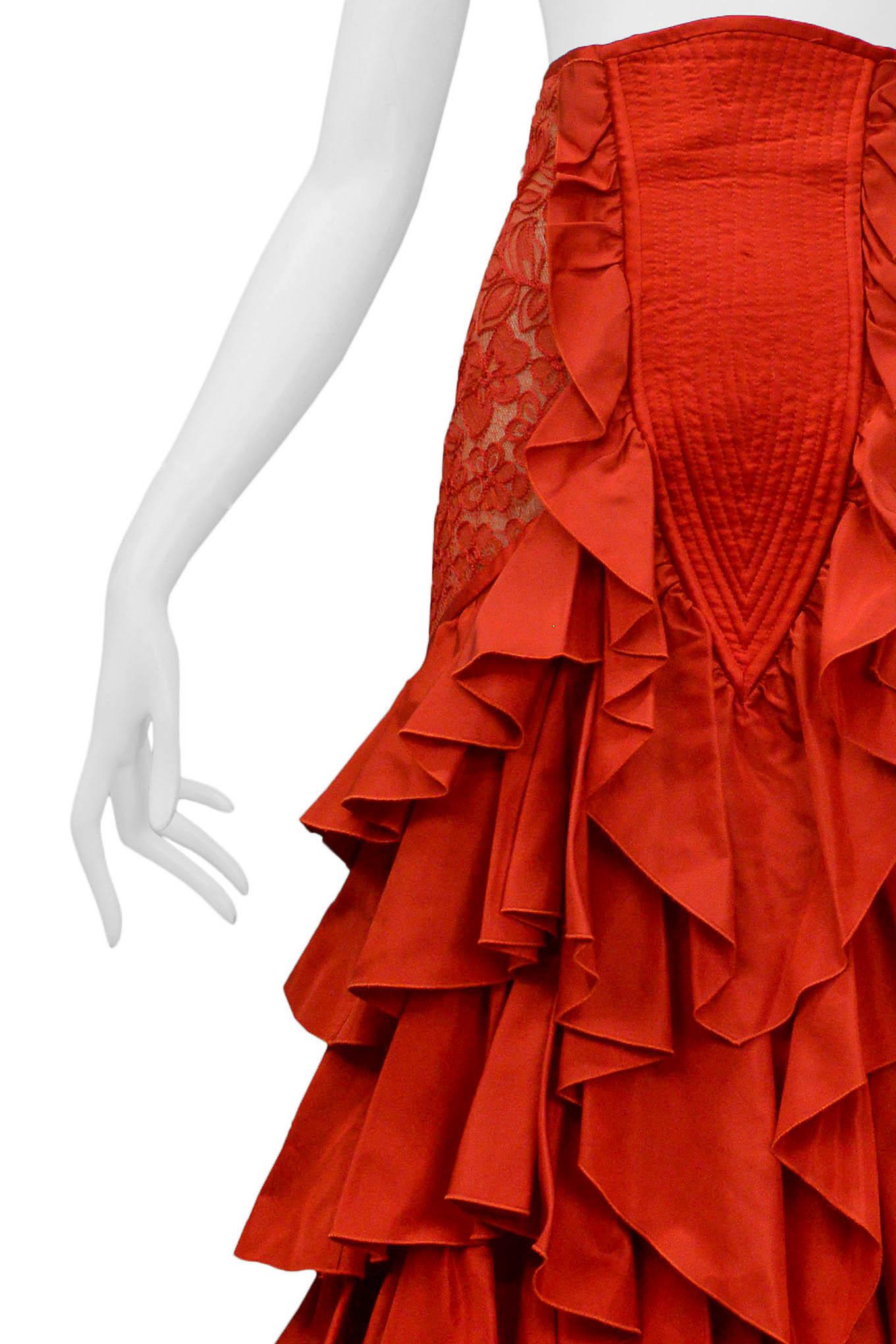 Valentino Red Ruffle Ball Gown Skirt 1