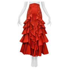 Valentino Red Ruffle Ball Gown Skirt