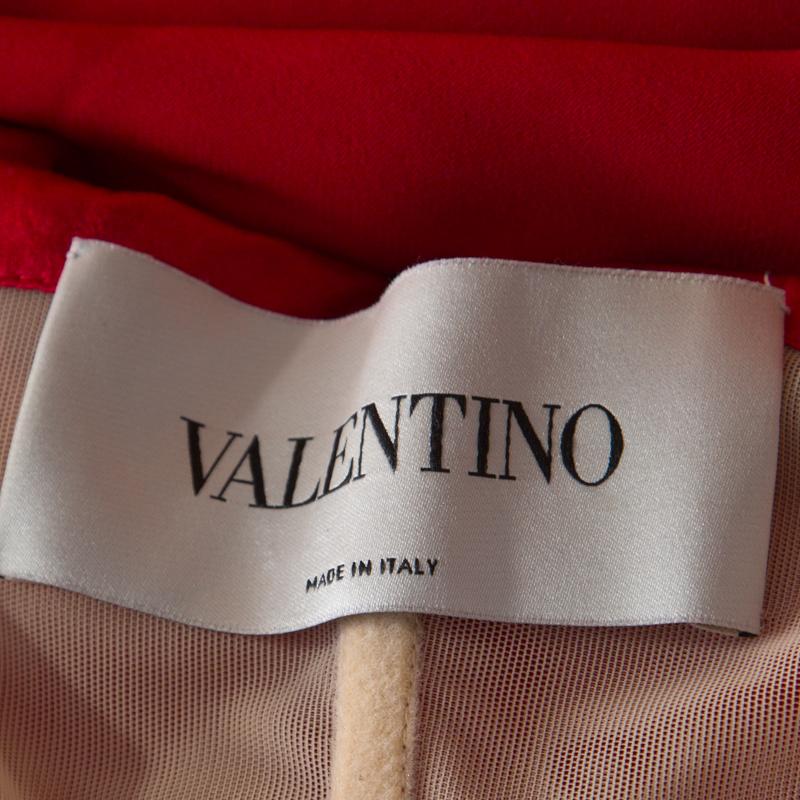 Women's Valentino Red Ruffle Detail One Shoulder Gown M