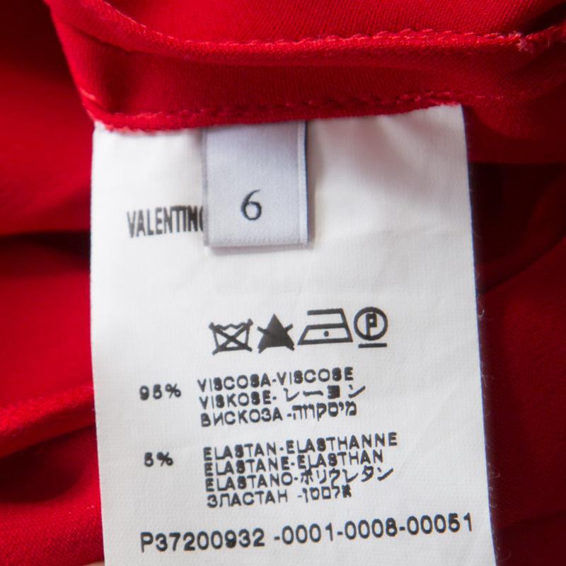 Valentino Red Ruffle Detail One Shoulder Gown M 1