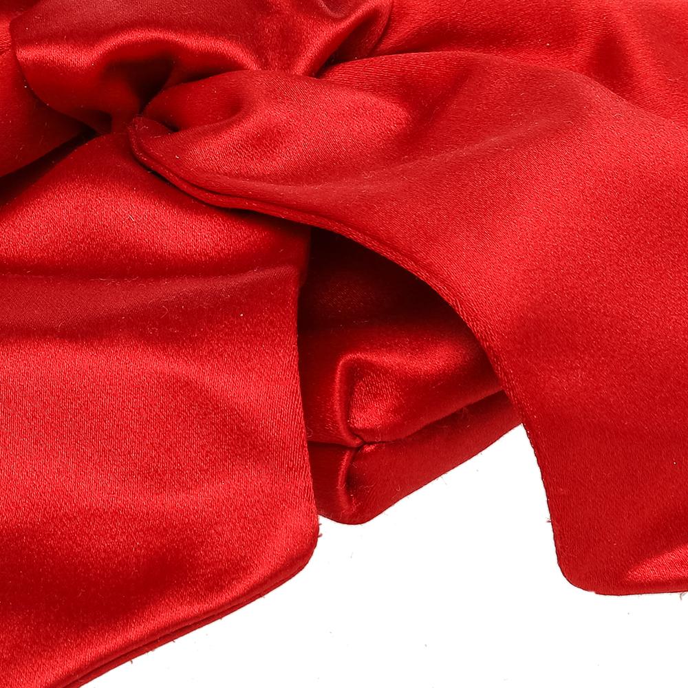 Women's Valentino Red Satin Pleated Bow Clutch