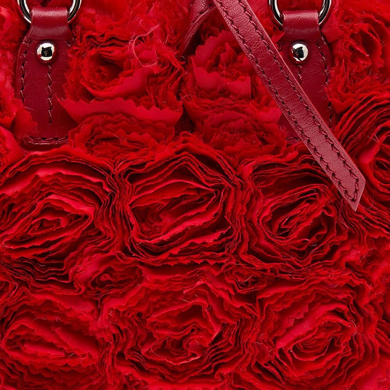 Valentino Rosier Roses Silk Tote Bag