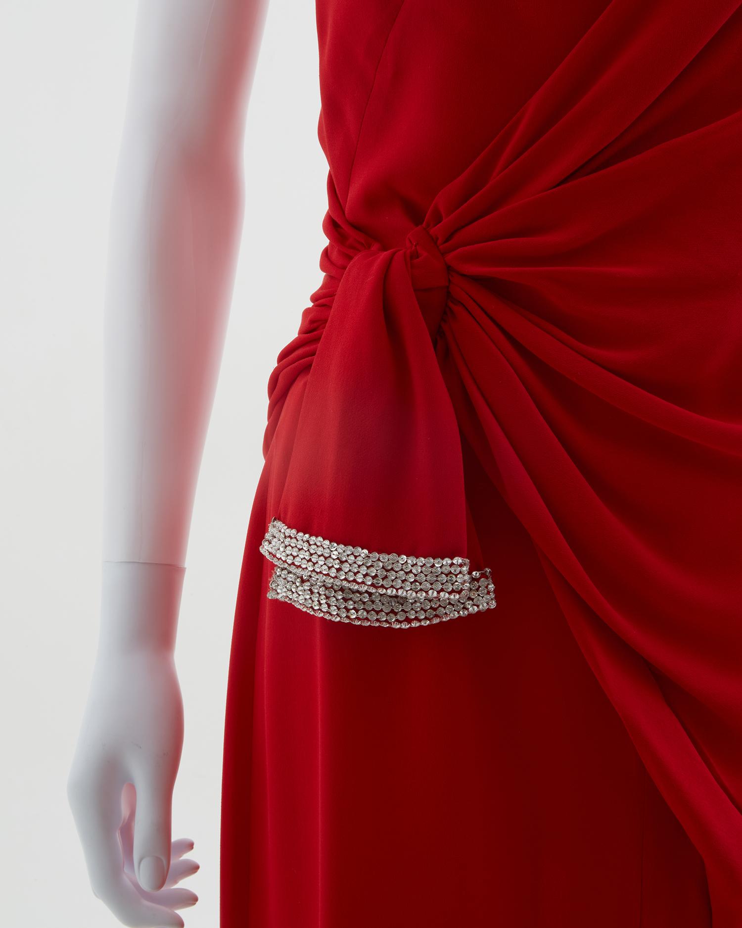 Valentino red silk crepe evening dress, ss 2008 6