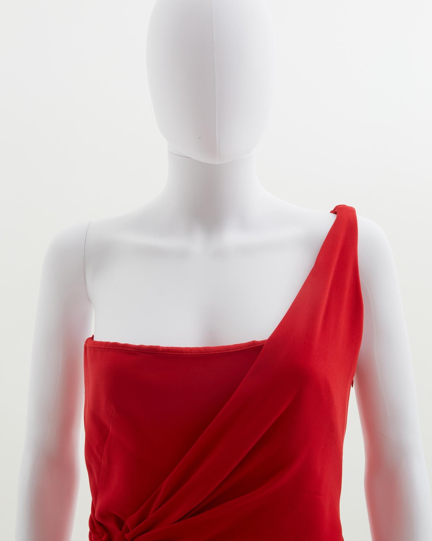 Valentino red silk crepe evening dress, ss 2008 7