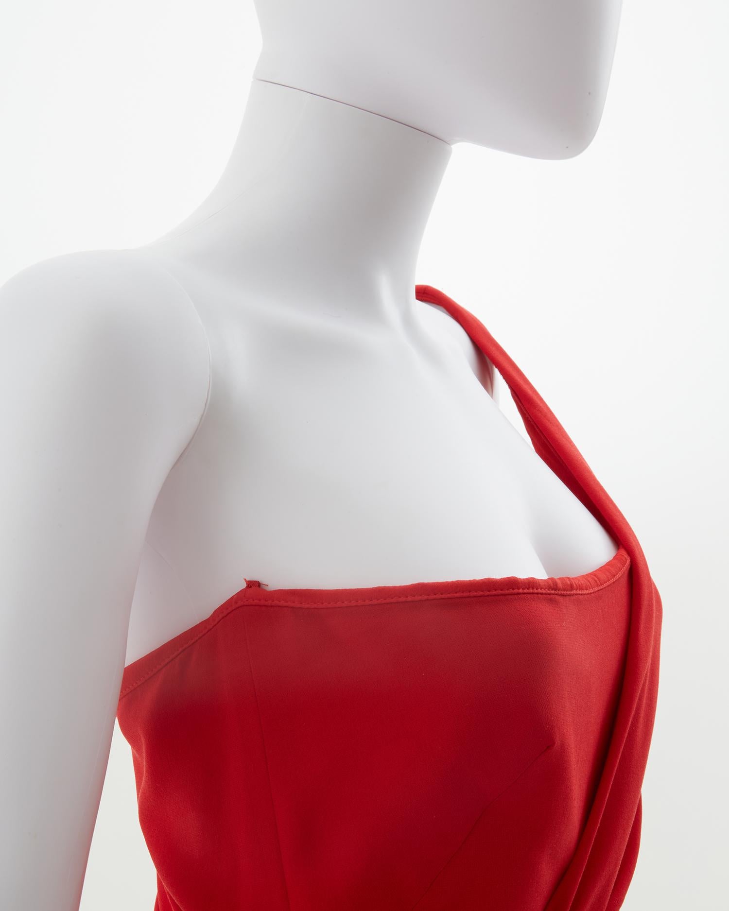 Valentino red silk crepe evening dress, ss 2008 8