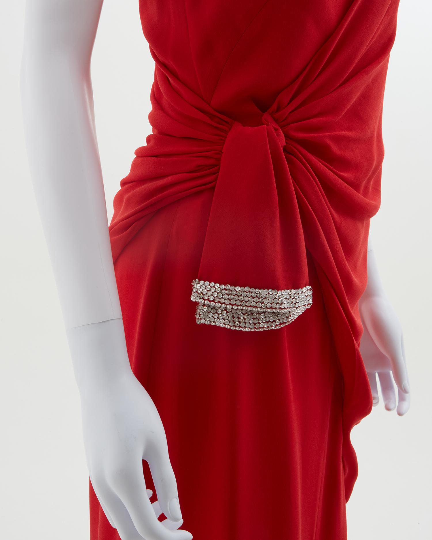 Valentino red silk crepe evening dress, ss 2008 9