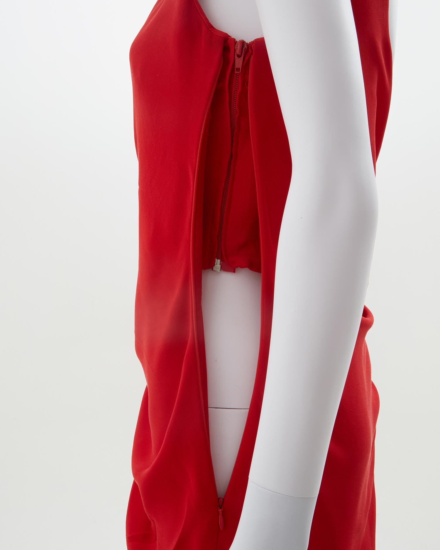Valentino red silk crepe evening dress, ss 2008 4