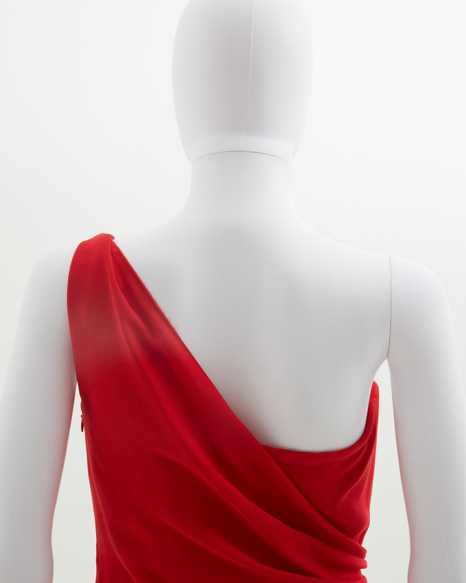 Valentino red silk crepe evening dress, ss 2008 5