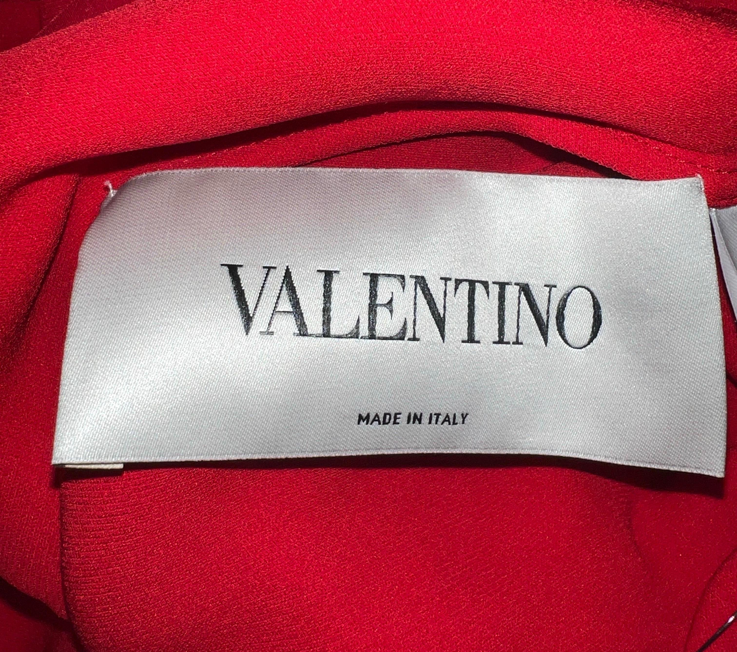 Valentino Rosso Seta Sera Kaftano Tunica Maxi Abito 42 in vendita 7