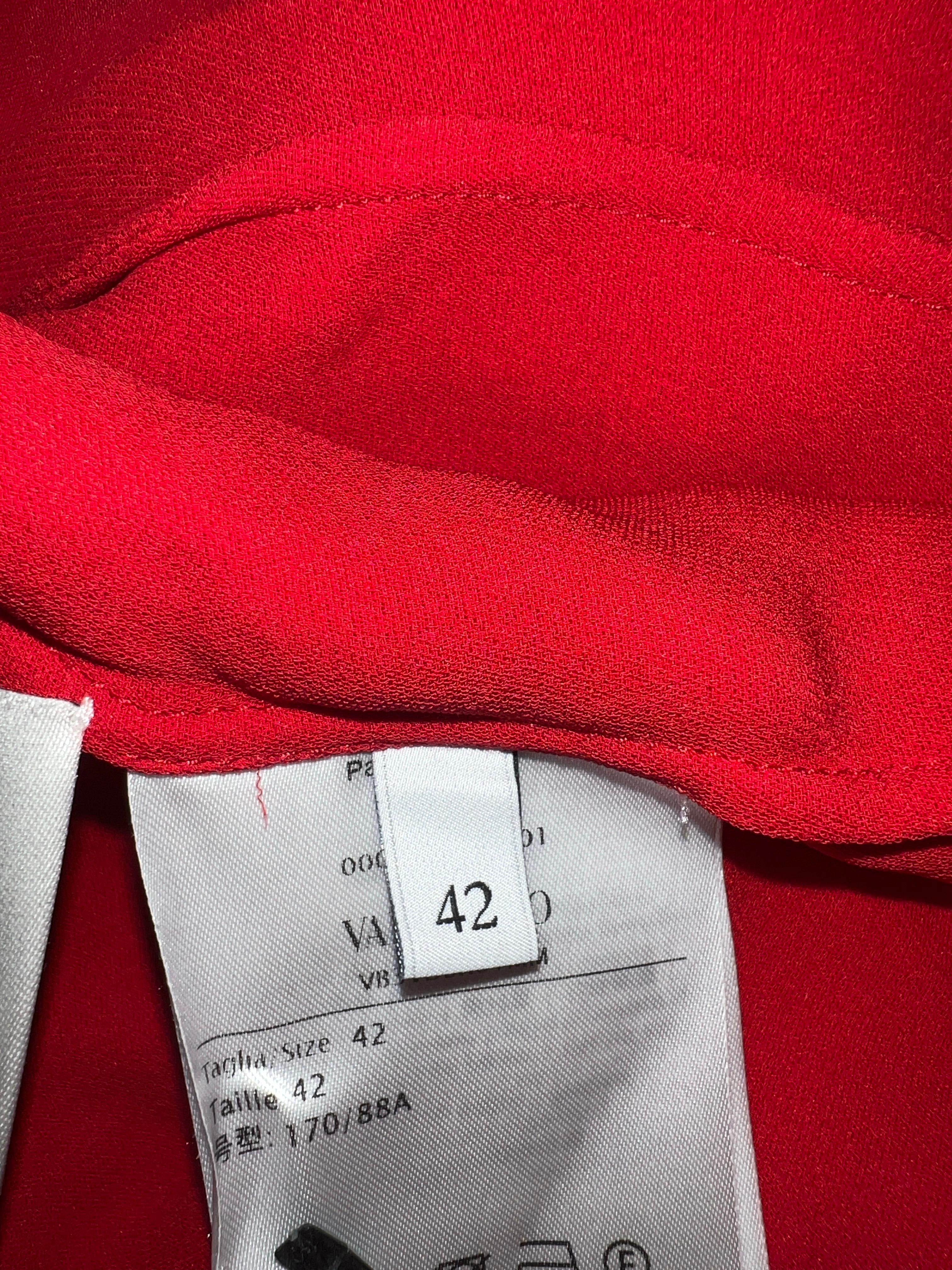 Valentino Rosso Seta Sera Kaftano Tunica Maxi Abito 42 in vendita 9