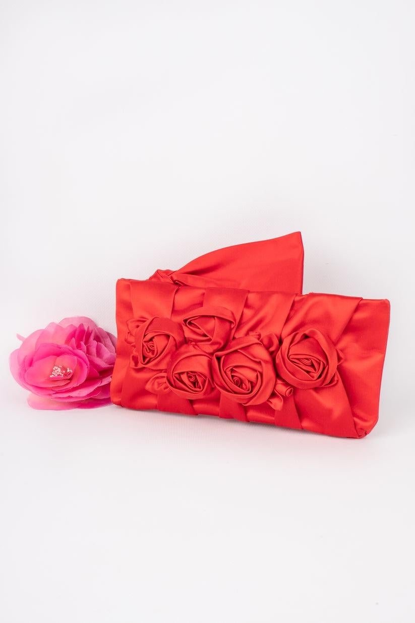 Valentino Red Silk Handbag   For Sale 7