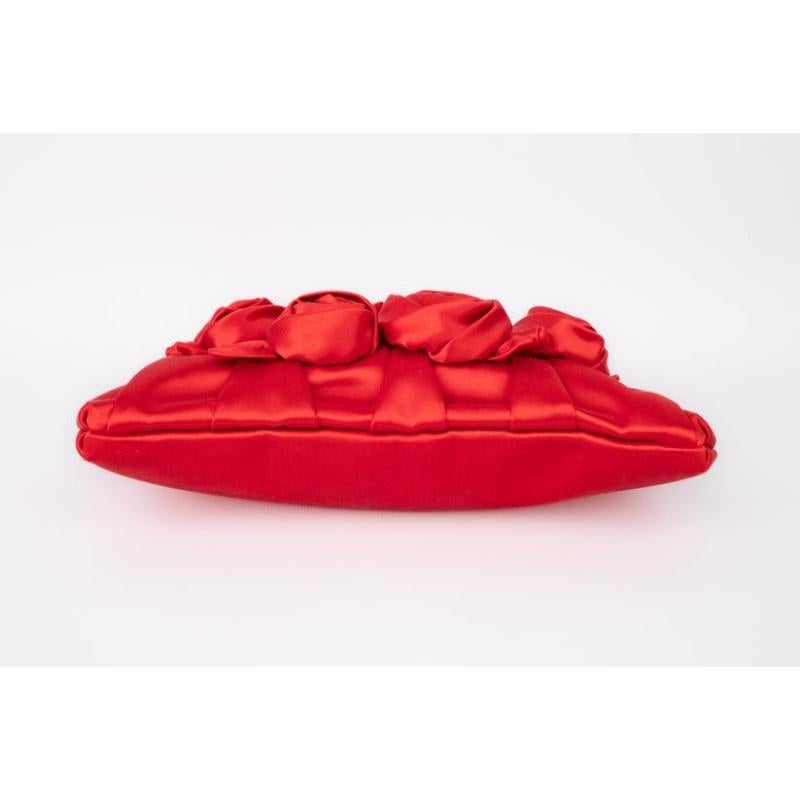 Valentino Red Silk Handbag   For Sale 3