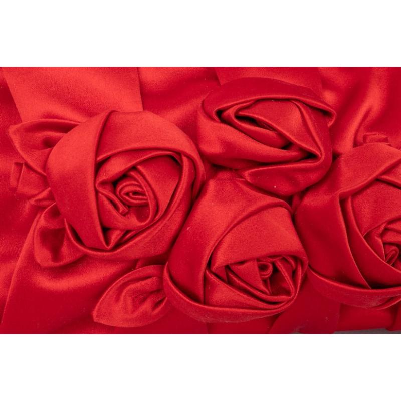 Valentino Red Silk Handbag   For Sale 5