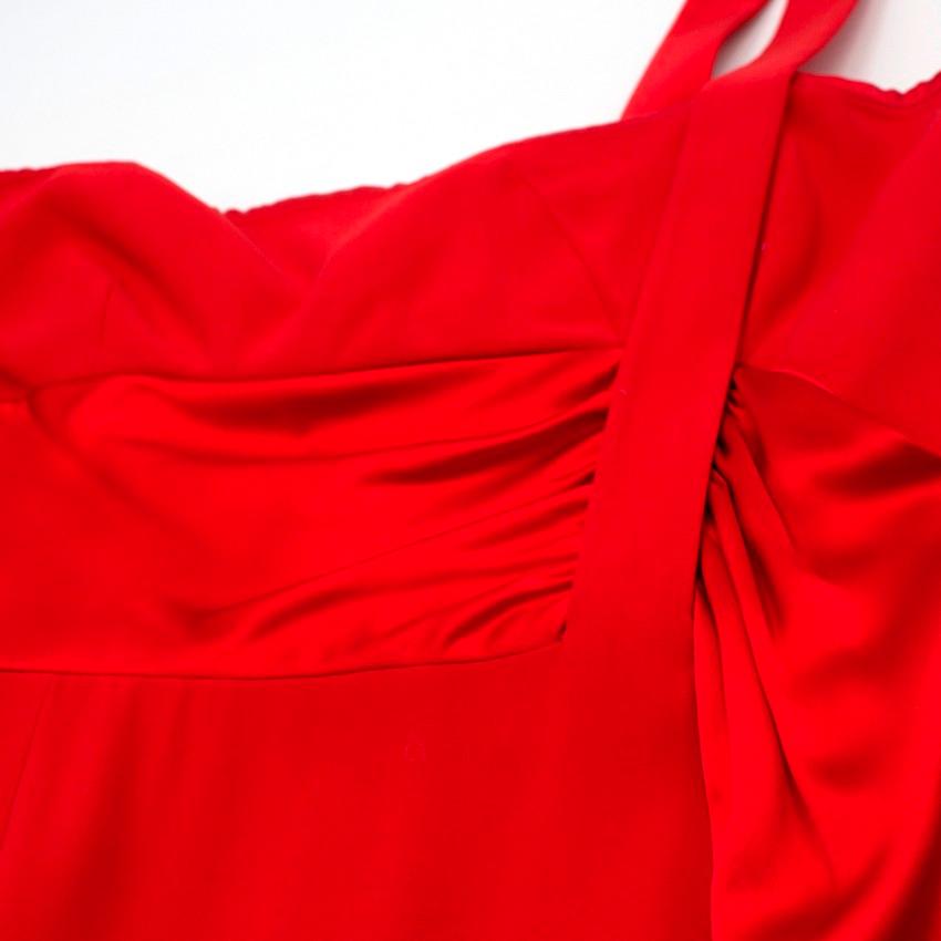 Valentino Red Silk One Shoulder Dress US 6 For Sale 1