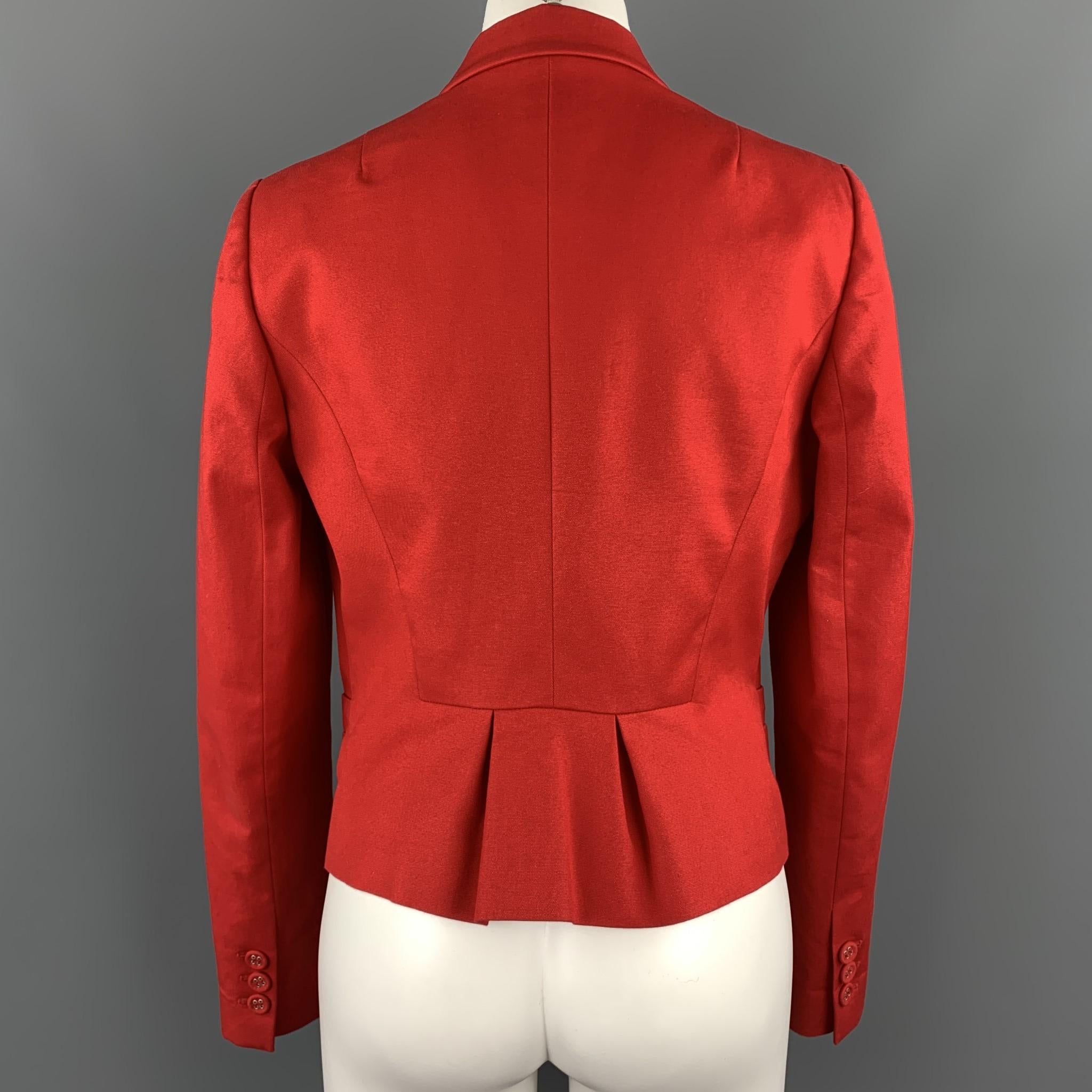 red cropped blazer