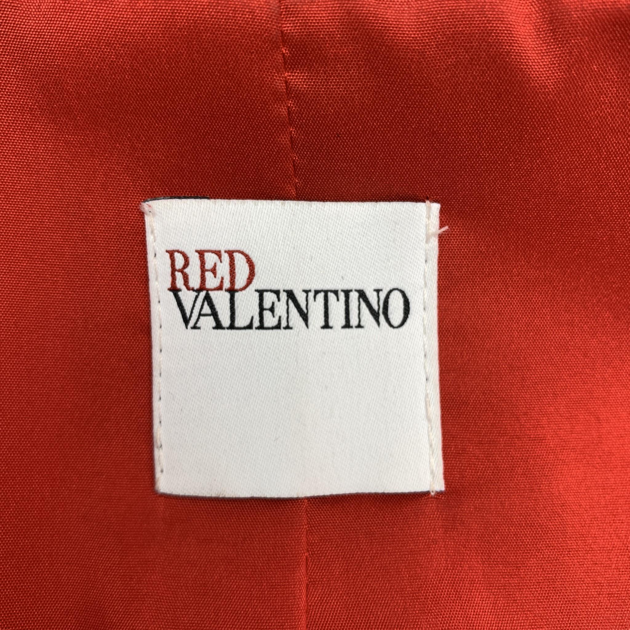 VALENTINO RED Size 8 Red Stretch Cotton Cropped Blazer In Good Condition In San Francisco, CA