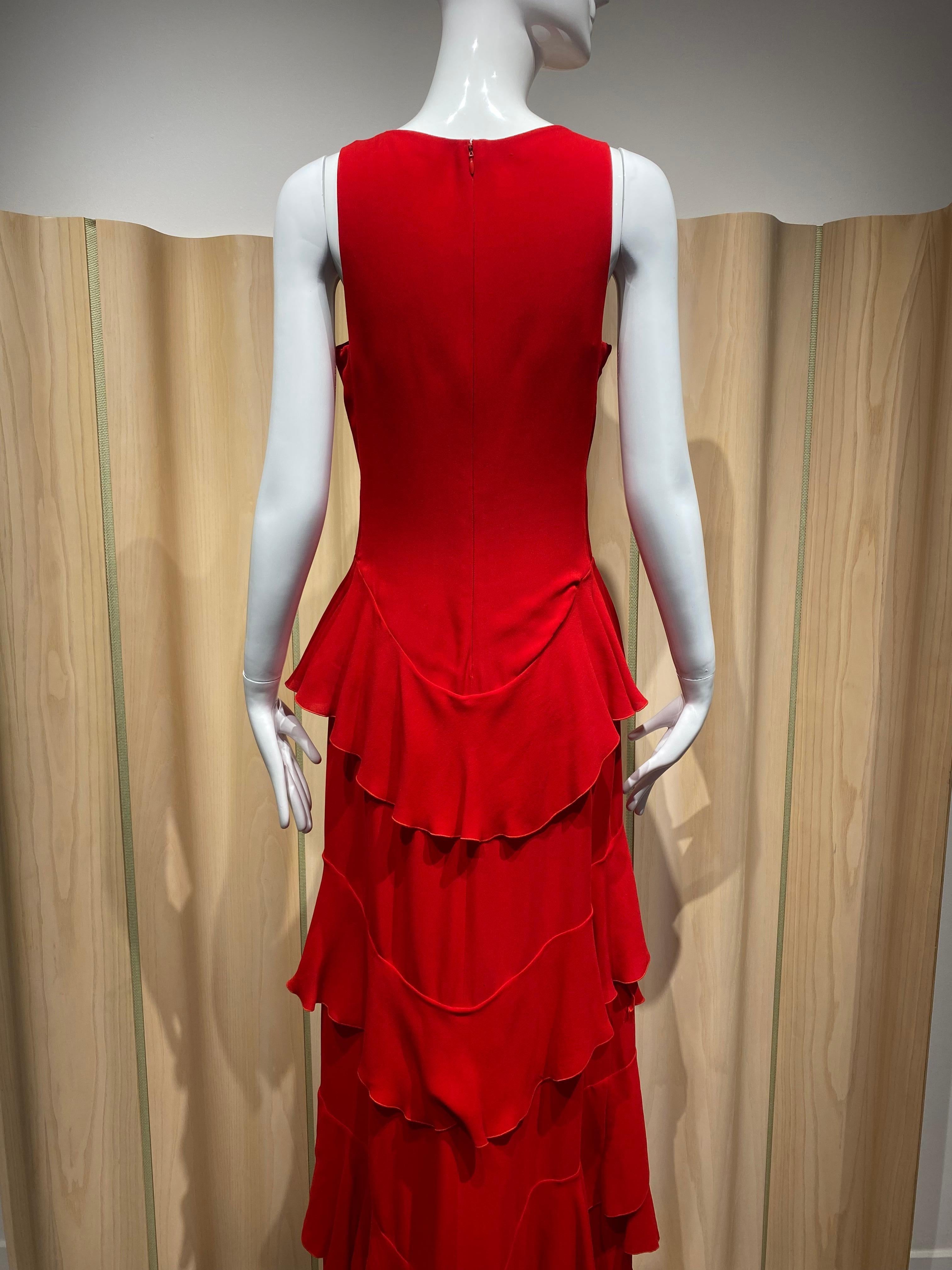 tier & now waist cutout gown