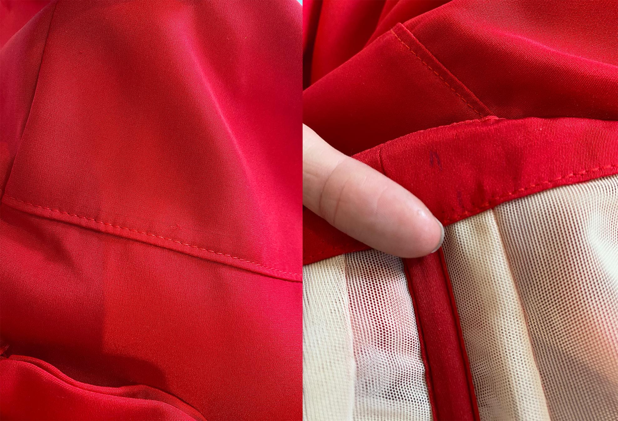 Valentino Red strapless bustier bow back silk long dress gown XS-S For Sale 16