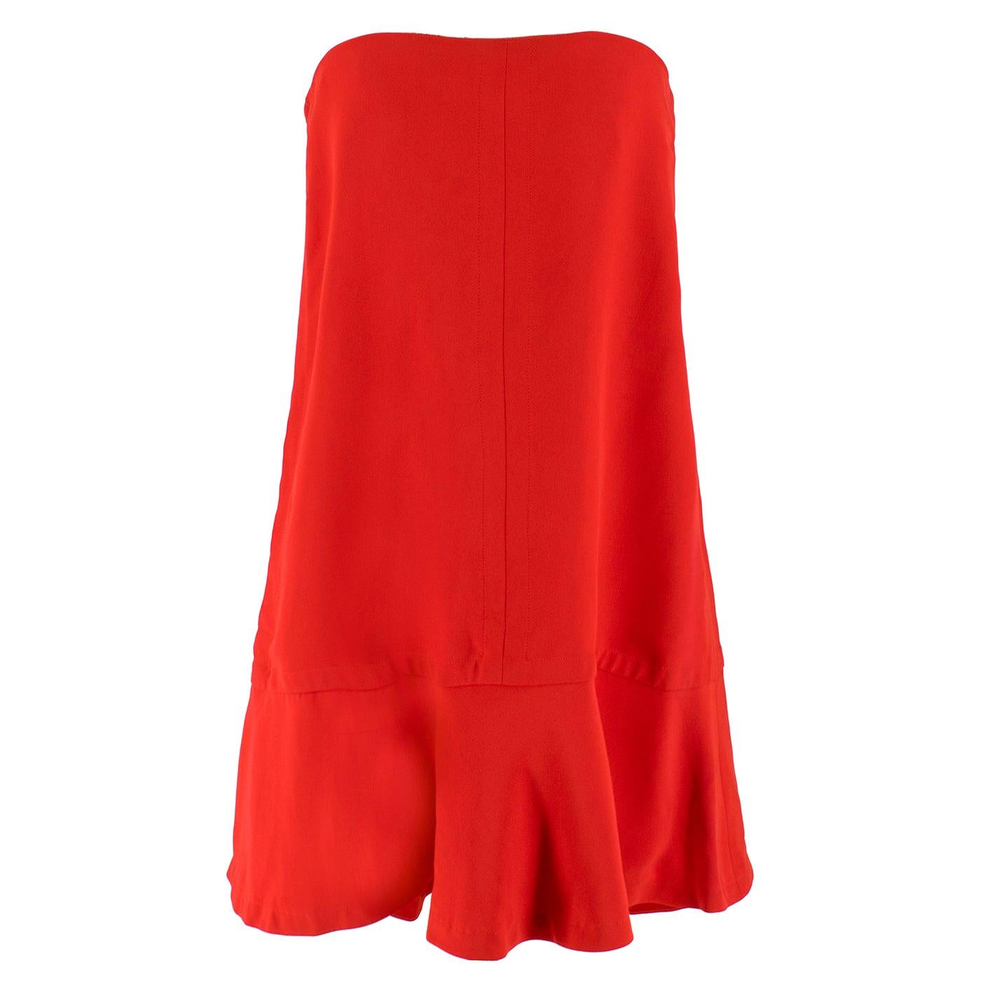 Valentino Red Strapless Silk Dress IT 44