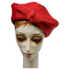 Vintage Valentino Red Straw Hat