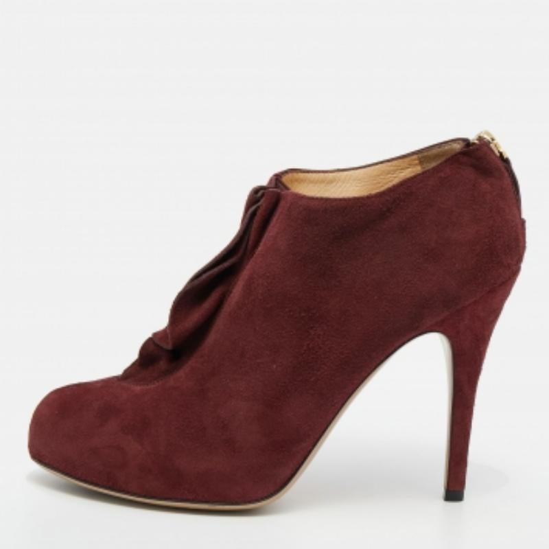 Valentino Bottines en daim rouge Taille 38.5
