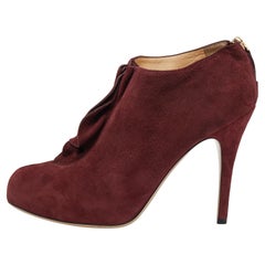 Valentino Red Suede Ankle Booties Size 38.5