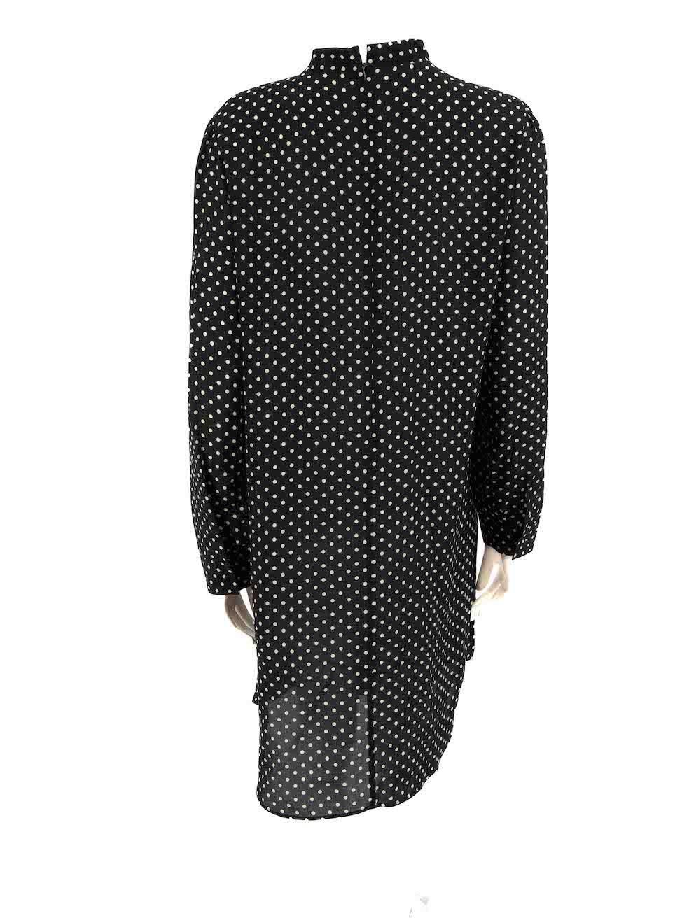 Valentino Red Valentino Black Silk Polka Dot Dress Size XXL In Good Condition For Sale In London, GB