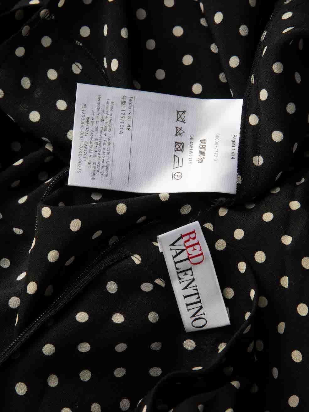 Valentino Red Valentino Black Silk Polka Dot Dress Size XXL For Sale 1
