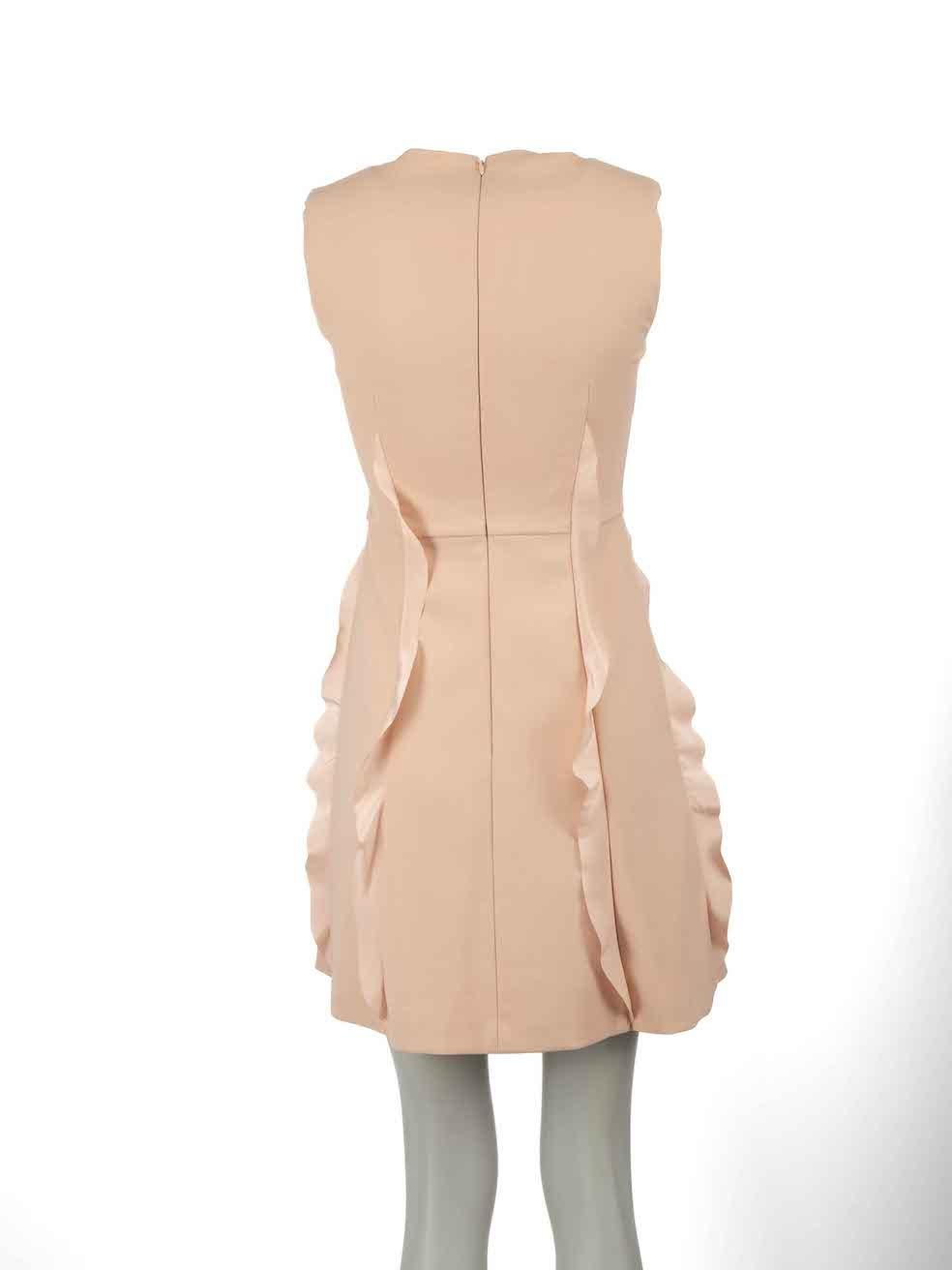 Valentino RED Valentino Pink Sleeveless Ruffle Mini Dress Size XXS In Excellent Condition For Sale In London, GB