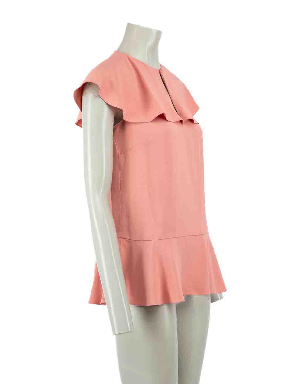 CONDITION is Very good. Minimal wear to top is evident. Minimal wear to the brand label at the rear neckline lining with one side having become detached on this used Red Valentino designer resale item.
 
 Details
 Pink
 Synthetic
 Top
 Sleeveless
