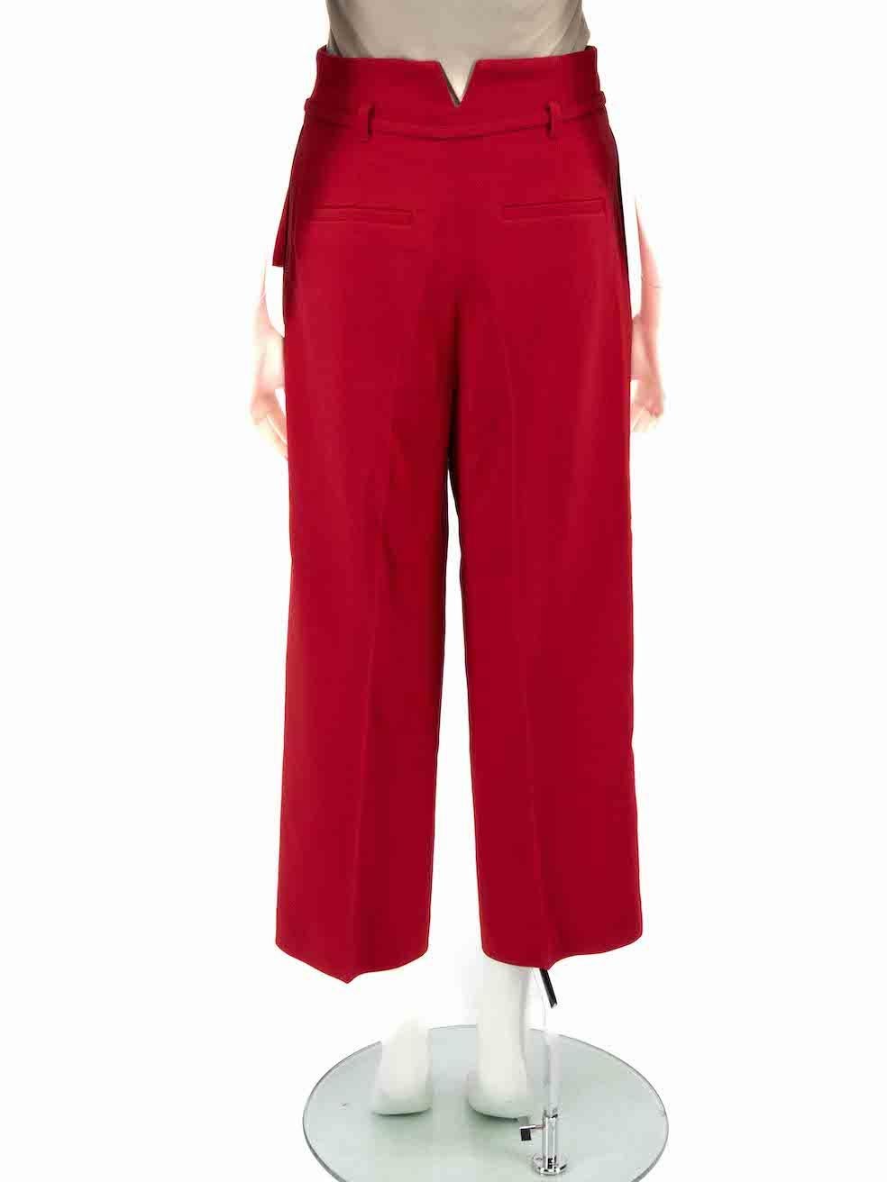 Valentino RED Valentino Red Belted Cropped Tailored Trousers Size XS In Good Condition In London, GB