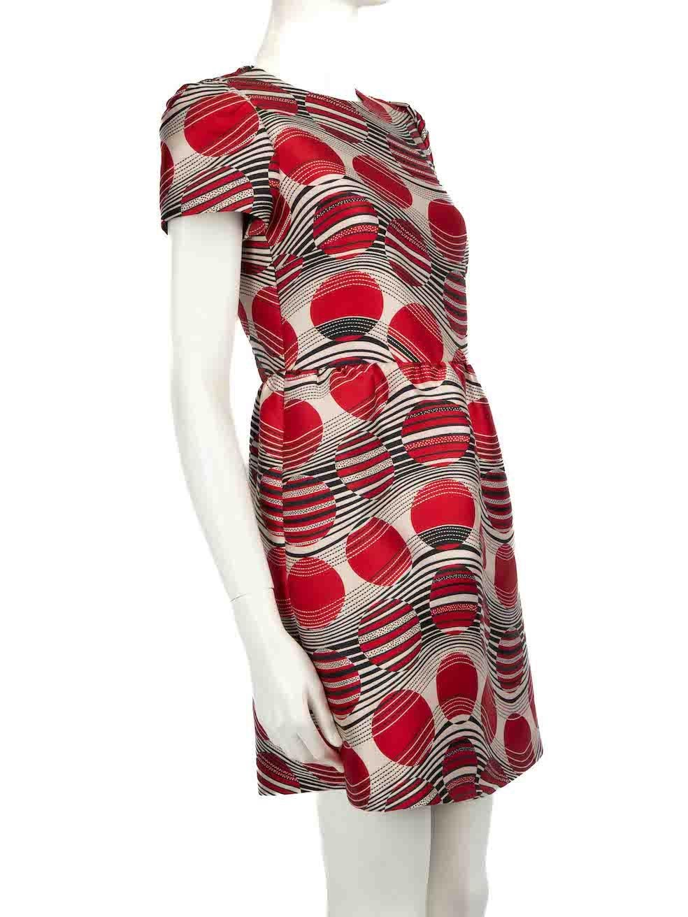 CONDITION is Very good. Minimal wear to dress is evident. Minimal wear to the sides with small plucks to the weave and the hem has come untacked at the lining on this used RED Valentino designer resale item.
 
 
 
 Details
 
 
 Red
 
 Polyester
 
