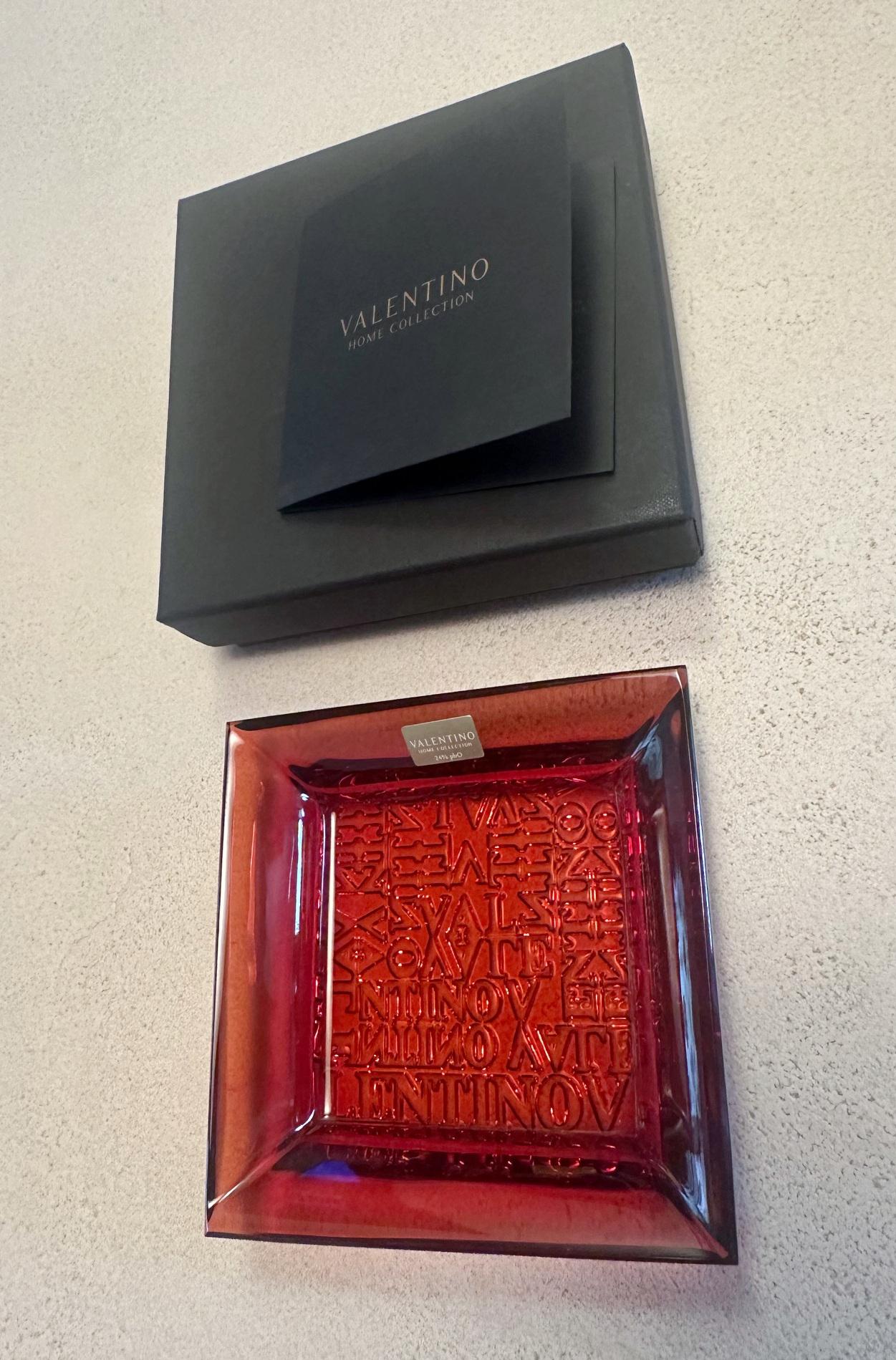 Italian Valentino Red Vide Poche Change Tray or Ashtray For Sale