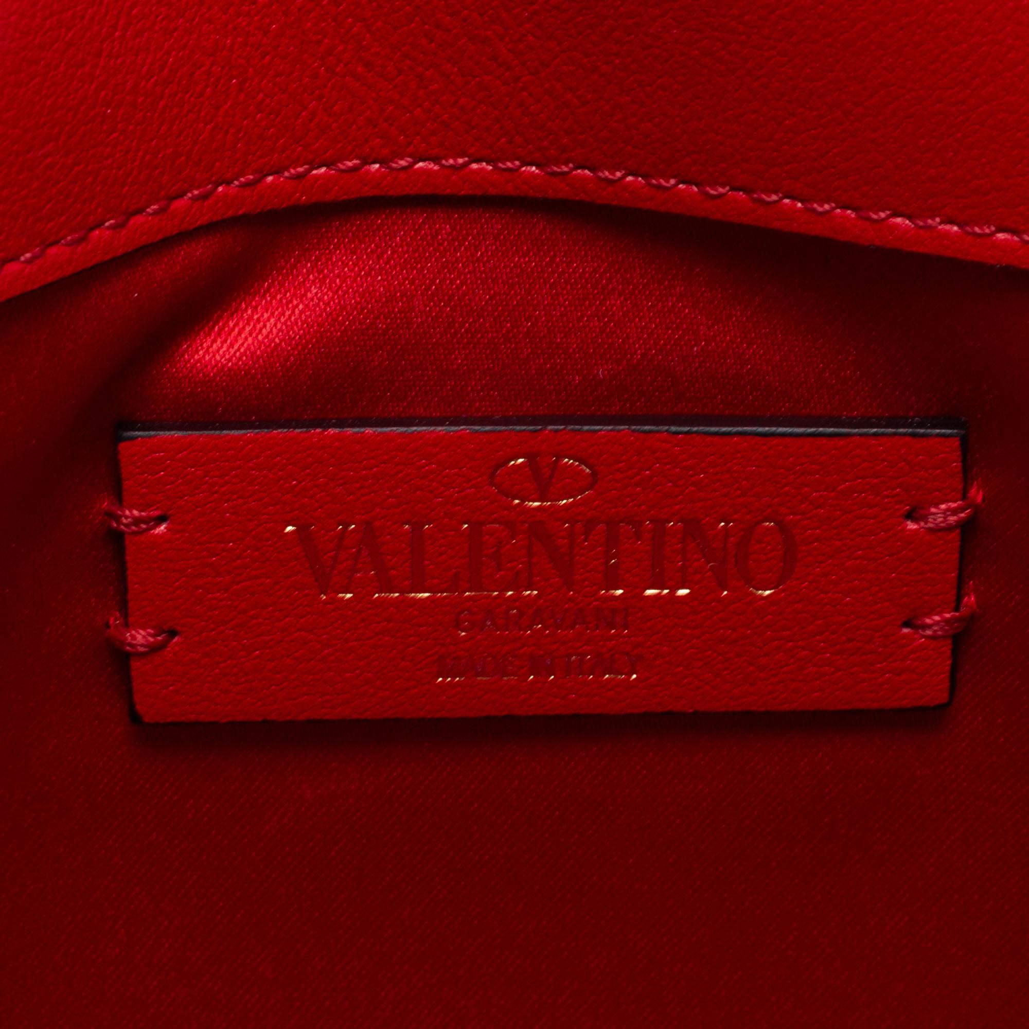 Valentino Red/White Leather VLOGO Inlay Chain Bag 6