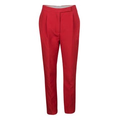 Valentino Red Wool and Silk Blend Tapered Trousers S