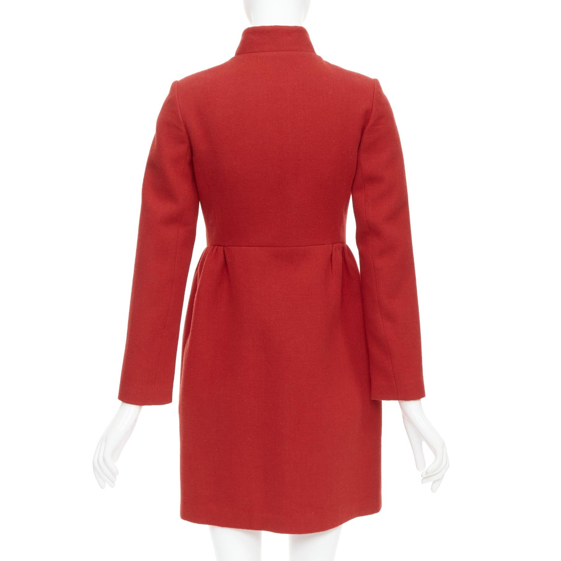 VALENTINO red wool Chinoiserie knot button double breasted coat IT38 XS For Sale 2