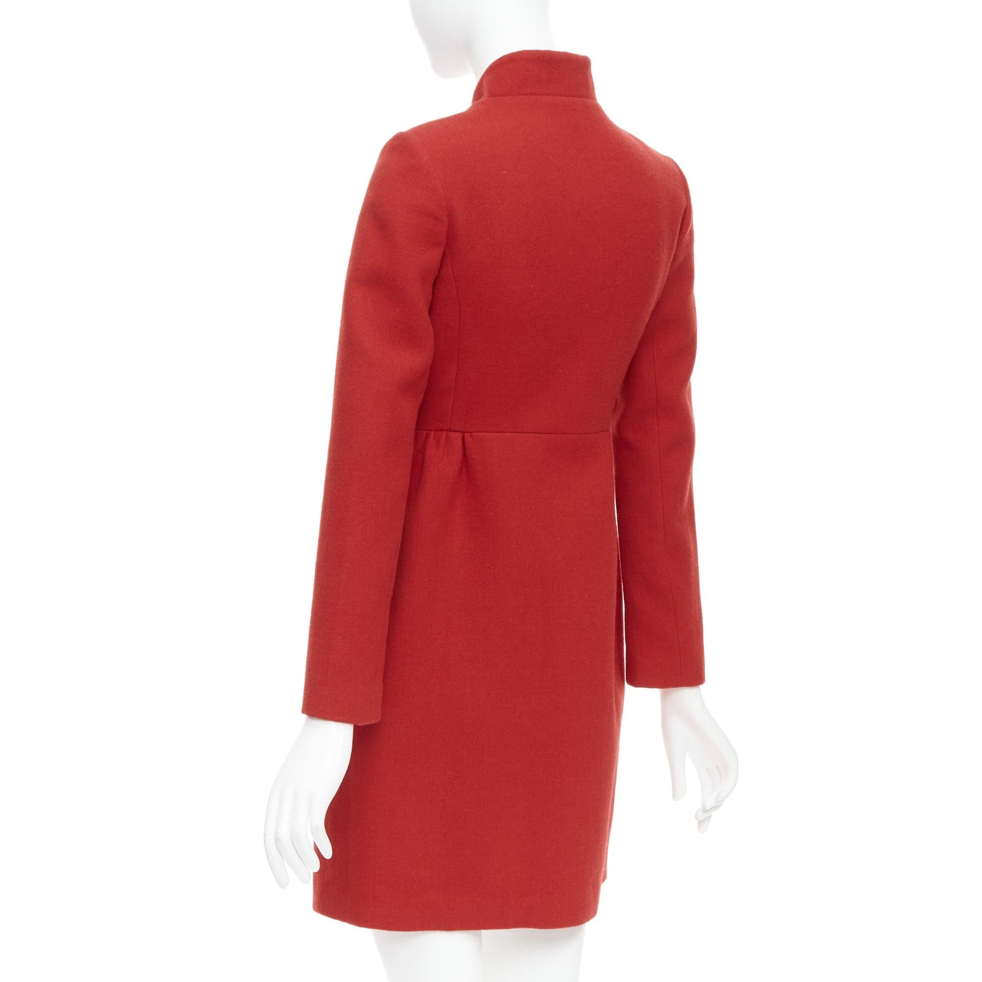VALENTINO red wool Chinoiserie knot button double breasted coat IT38 XS For Sale 3