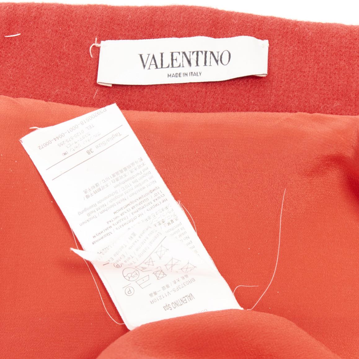 VALENTINO red wool Chinoiserie knot button double breasted coat IT38 XS For Sale 5