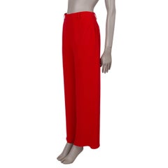 VALENTINO red wool GRISAILLES WIDE-LEG Jeans Pants XS
