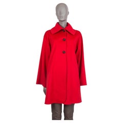 VALENTINO red wool HIGH SPRAD COLLAR Coat Jacket 40 S