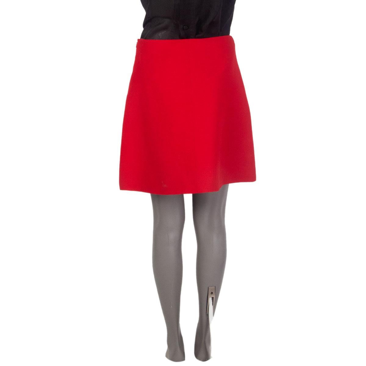 red wool mini skirt