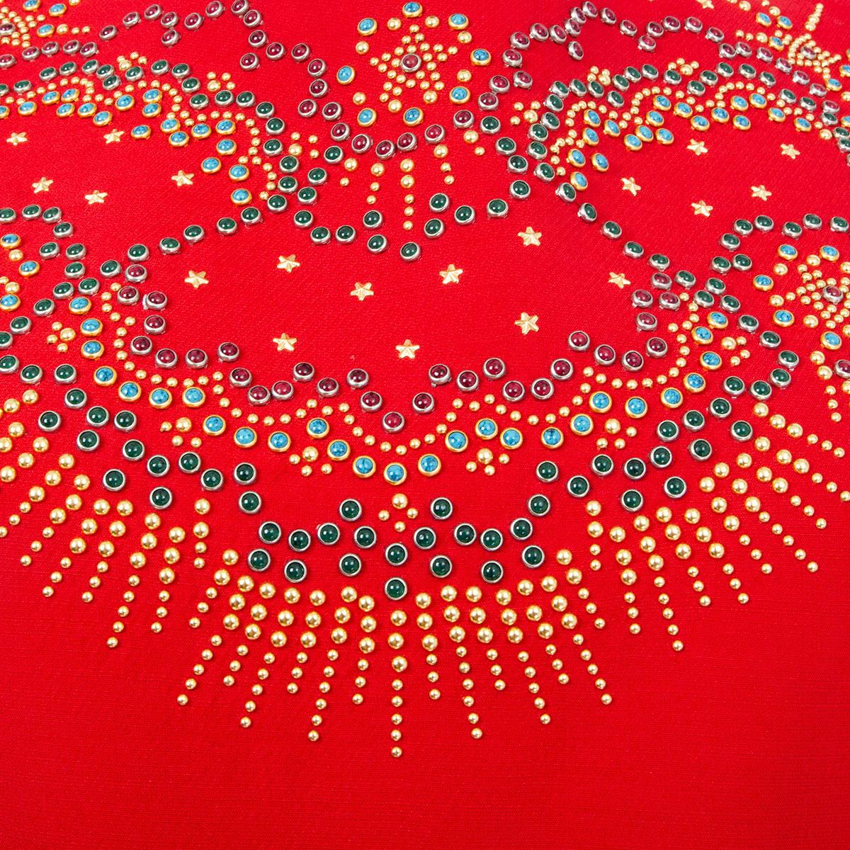 VALENTINO rotes ärmelloses ausgestelltes ausgestelltes Kleid aus Wolle und Seide mit Verzierungen 44 L Damen im Angebot