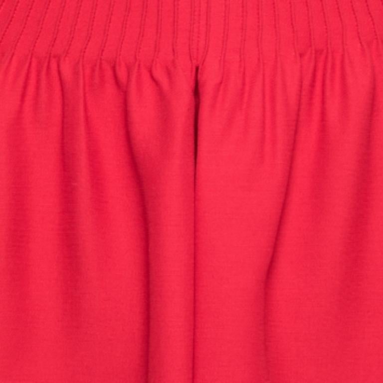 Valentino Pantalones cortos rojos de lana y seda S Rojo en venta
