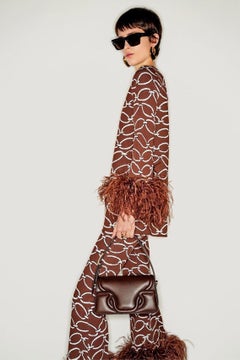 Valentino Resort 2023 Feather Trim Intarsia Tunic