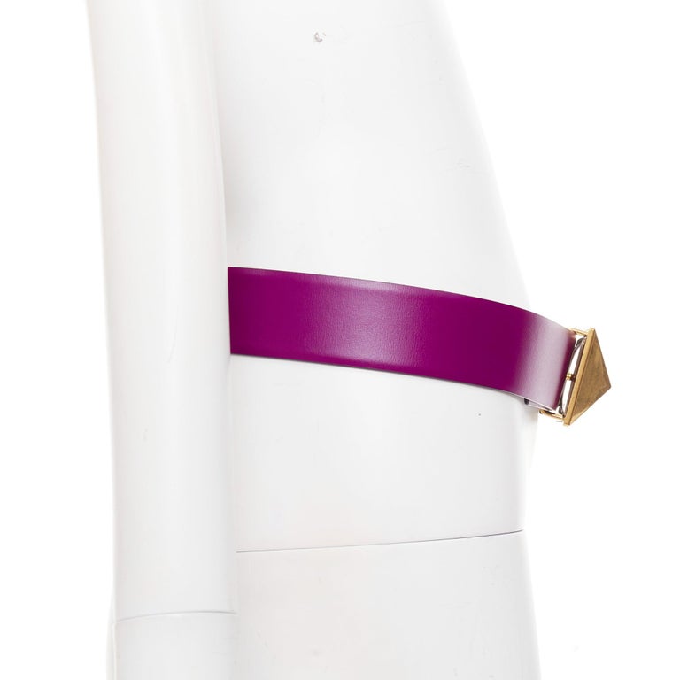 VALENTINO Reversible Rockstud One Stud purple red leather gold buckle belt 75/30 VALENTINO Reversible Rockstud One Stud purple red leather  main image 2
