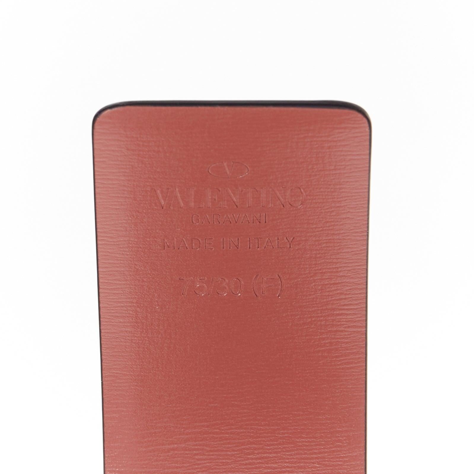 VALENTINO Reversible Rockstud One Stud purple red leather gold buckle belt 75/30 For Sale 3